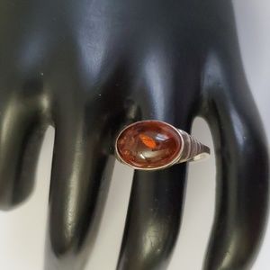 Sterling Silver 925 Amber Ring
